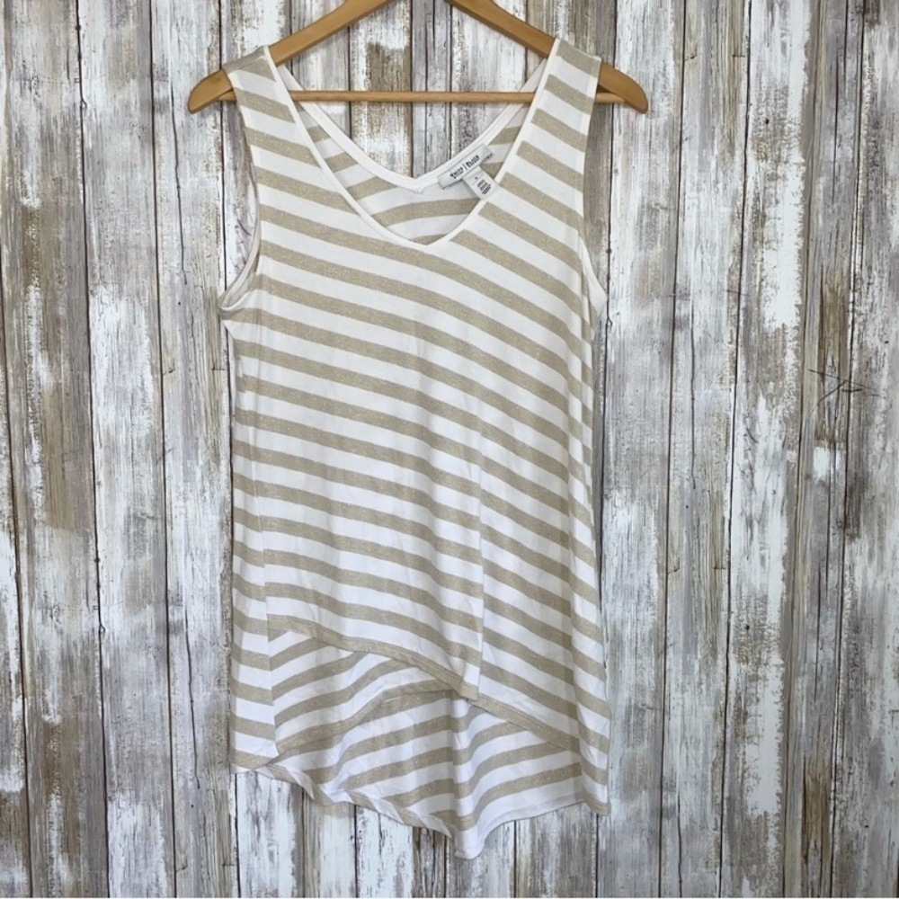 White House Black Market Gold Sparkle Sleeveless Tank